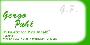 gergo puhl business card